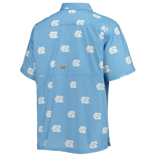 Chemise boutonnée omni-ombre pour homme Columbia Carolina Blue North Tar Heels Super Slack Tide Team