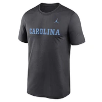 Men's Jordan Brand Anthracite North Carolina Tar Heels Primetime Legend Wordmark T-Shirt
