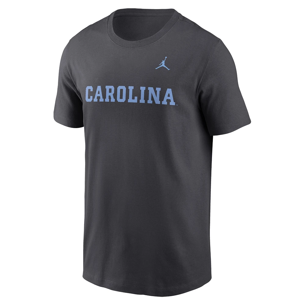 T-shirt Jordan Brand anthracite pour homme avec logo Primetime des Tar Heels de Caroline du Nord