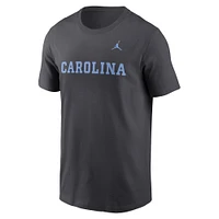 T-shirt Jordan Brand anthracite pour homme avec logo Primetime des Tar Heels de Caroline du Nord