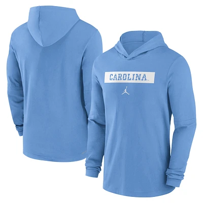 Men's Jordan Brand Carolina Blue North Tar Heels 2024 Sideline Hoodie Performance Long Sleeve T-Shirt
