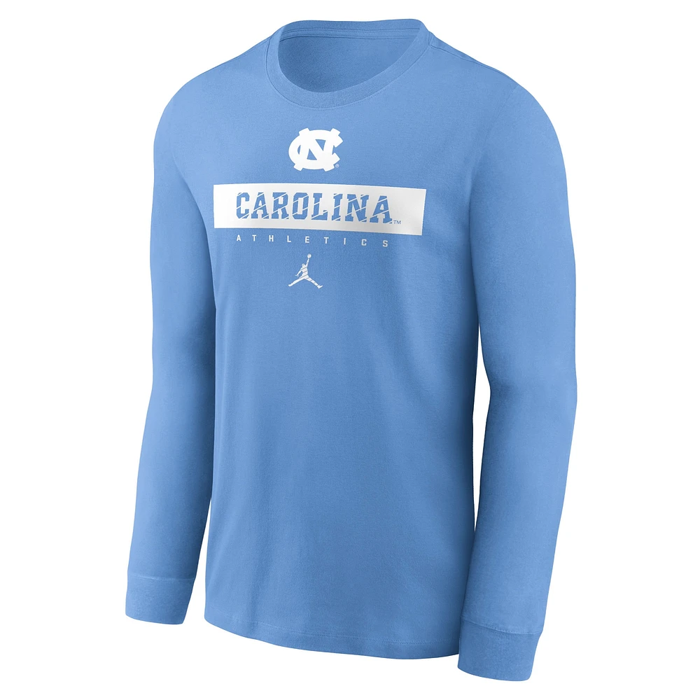 Men's Jordan Brand Carolina Blue North Tar Heels 2024 Sideline Legend Performance Long Sleeve T-Shirt
