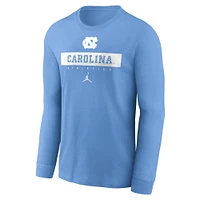 Men's Jordan Brand Carolina Blue North Tar Heels 2024 Sideline Legend Performance Long Sleeve T-Shirt