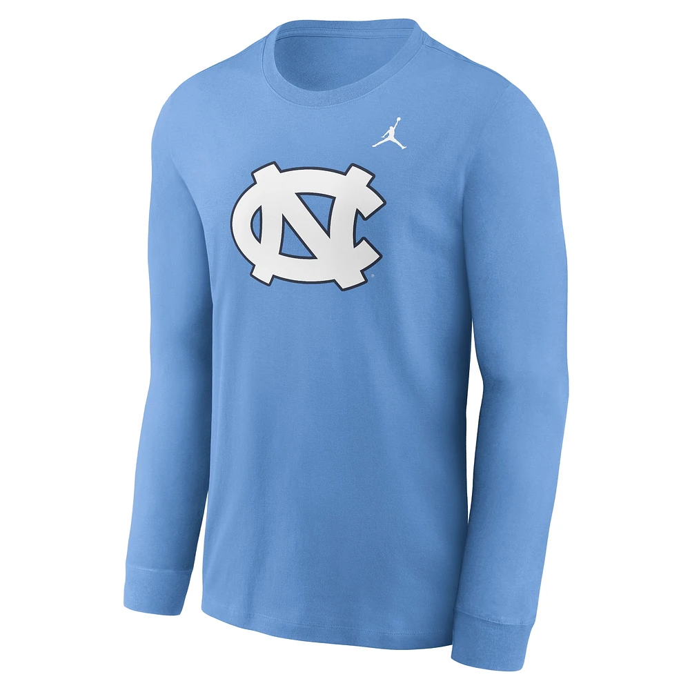 Men's Jordan Brand Carolina Blue North Tar Heels Primary Logo Long Sleeve T-Shirt