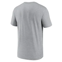 T-shirt Jordan Brand Heather Grey pour homme avec logo principal et légende des North Carolina Tar Heels