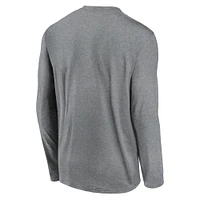 Men's Jordan Brand Heather Gray North Carolina Tar Heels Primetime Primary Legend Long Sleeve T-Shirt