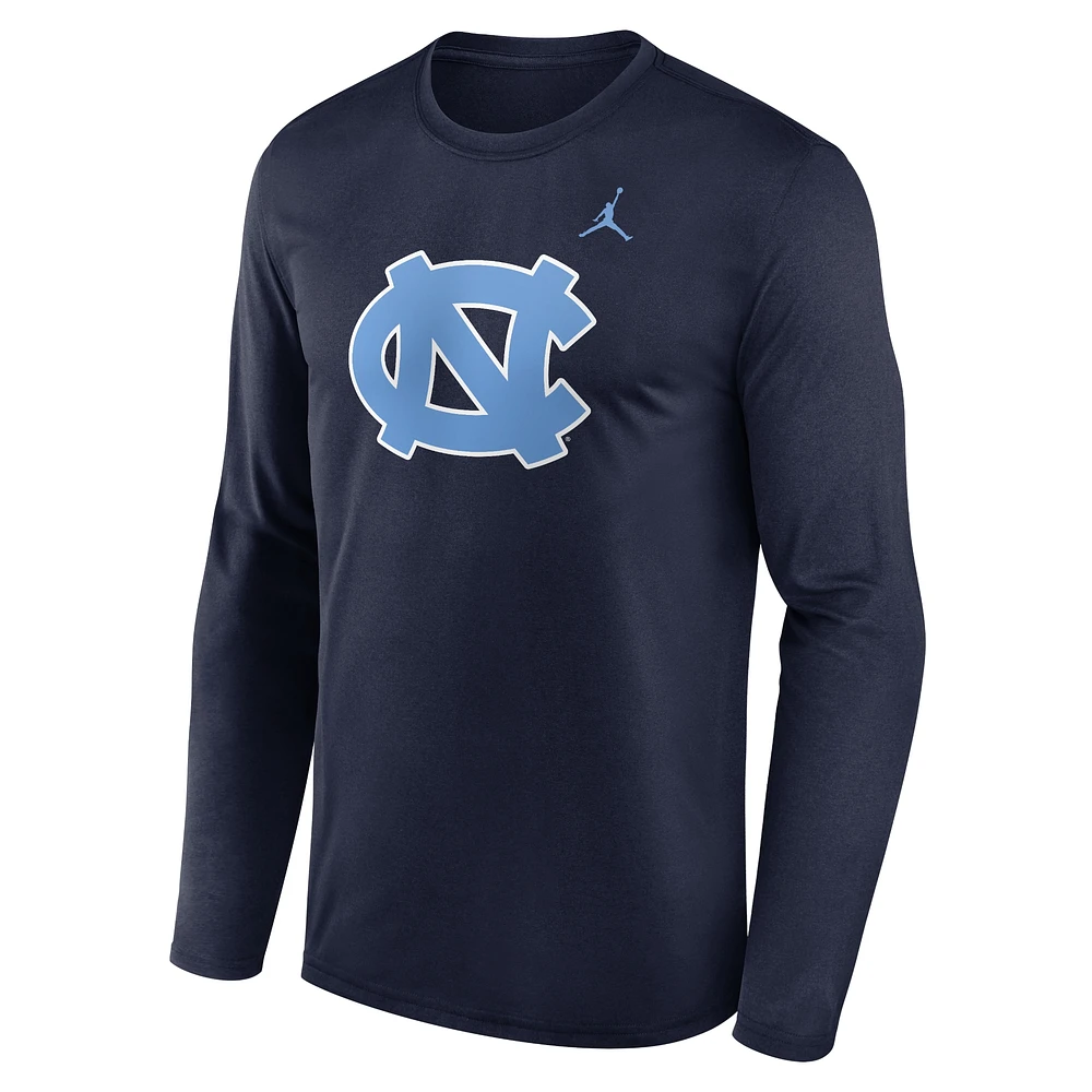 Men's Jordan Brand Navy North Carolina Tar Heels Primetime Primary Legend Long Sleeve T-Shirt