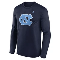 Men's Jordan Brand Navy North Carolina Tar Heels Primetime Primary Legend Long Sleeve T-Shirt