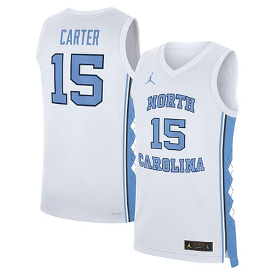 Maillot de basket-ball réplique Jordan Brand Vince Carter blanc pour homme des North Carolina Tar Heels