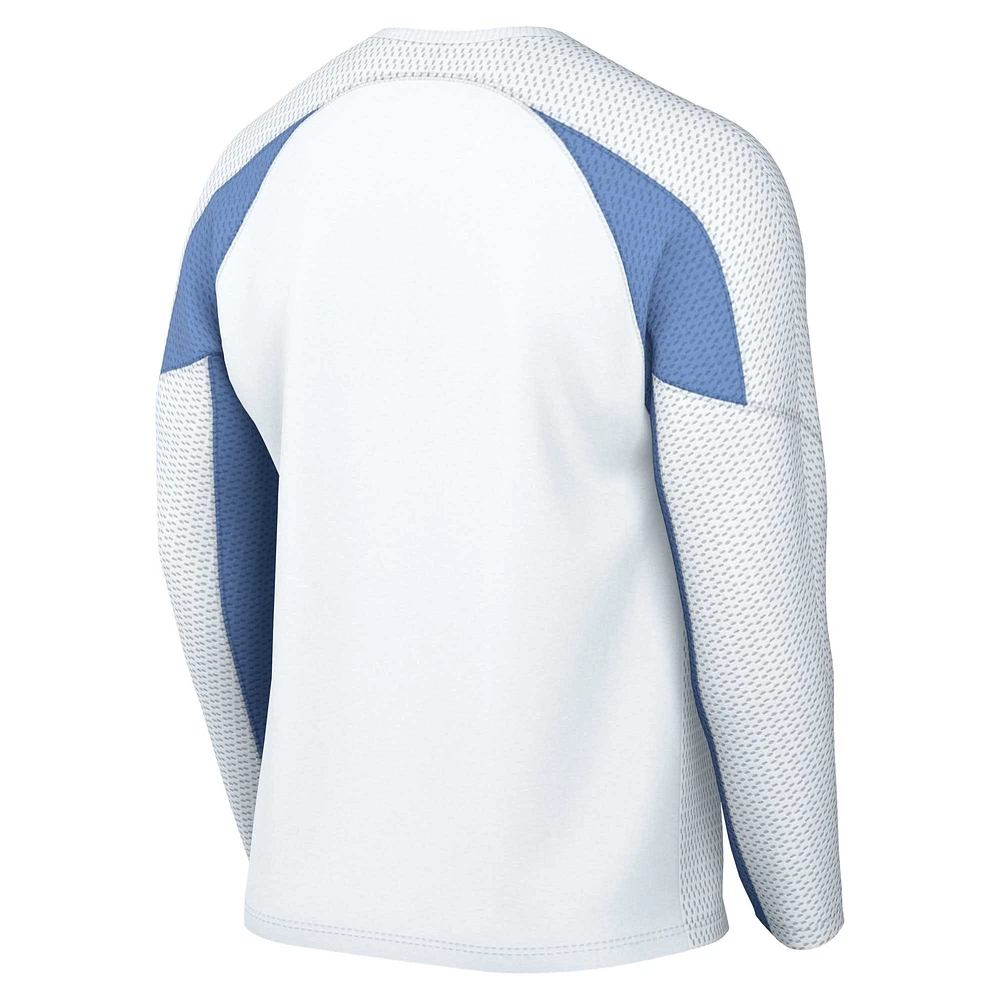 Men's Jordan Brand White North Carolina Tar Heels Basketball Shooting Raglan Long Sleeve T-Shirt