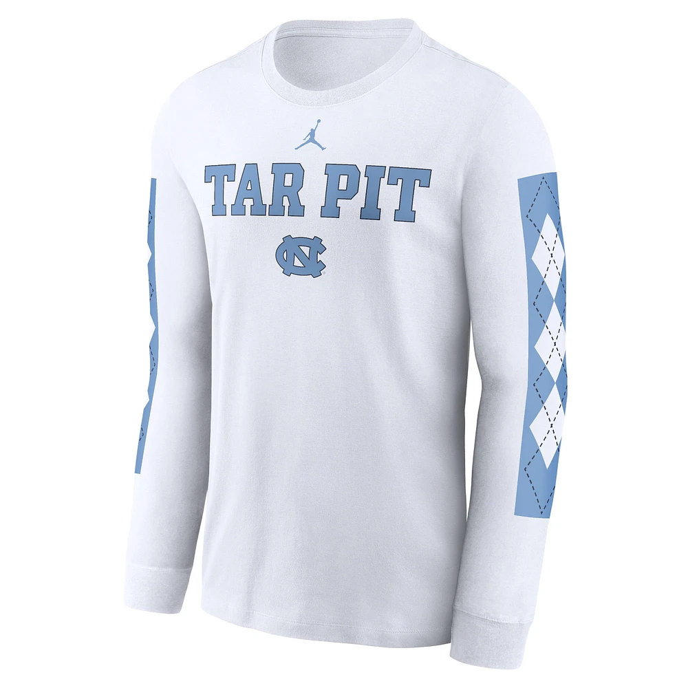 Men's Jordan Brand White North Carolina Tar Heels Local Spirit Slogan Long Sleeve T-Shirt