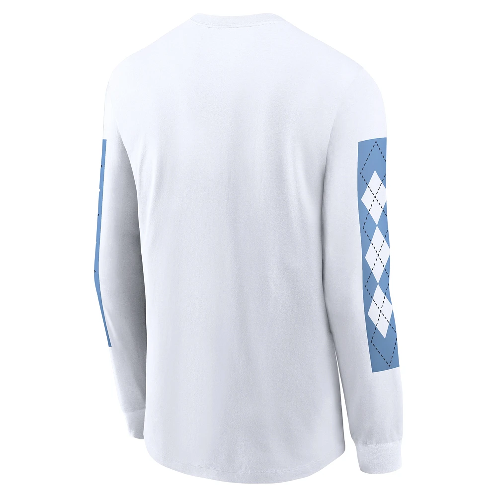 Men's Jordan Brand White North Carolina Tar Heels Local Spirit Slogan Long Sleeve T-Shirt