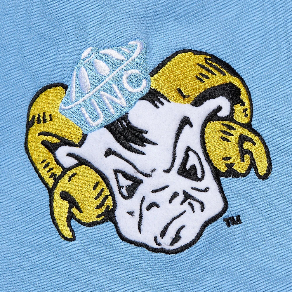 Sweat à capuche en polaire point de chaîne pour homme Mitchell & Ness Carolina Blue North Tar Heels