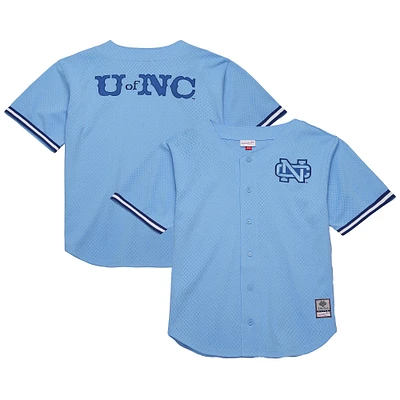 Haut boutonné en maille vintage Game Time pour homme Mitchell & Ness Carolina Blue North Tar Heels