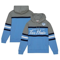 Men's Mitchell & Ness Light Blue North Carolina Tar Heels Head Coach Pullover Hoodie
