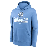 Men's Nike Carolina Blue North Tar Heels Lacrosse Stacked Fleece Pullover Hoodie