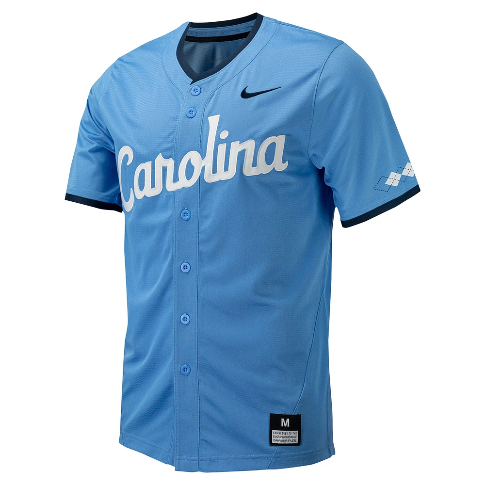 Men's Nike Carolina Blue North Tar Heels Replica Full-Button Baseball Jersey