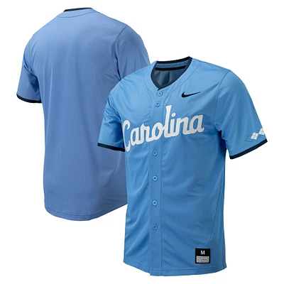 Maillot de baseball réplique à boutons complets Nike Carolina Blue North Tar Heels pour homme