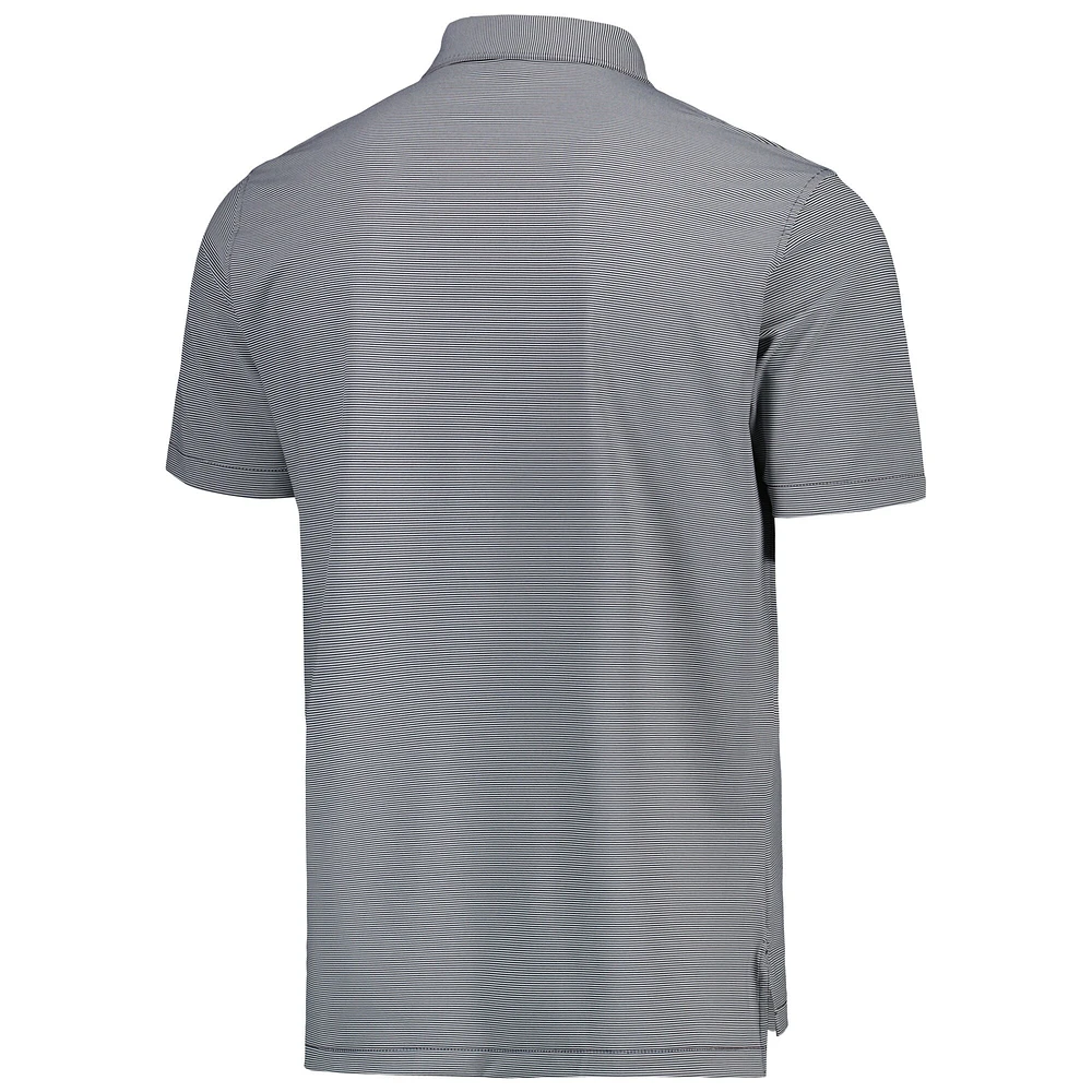 Men's Peter Millar Black North Carolina Tar Heels Jubilee Striped Performance Jersey Polo