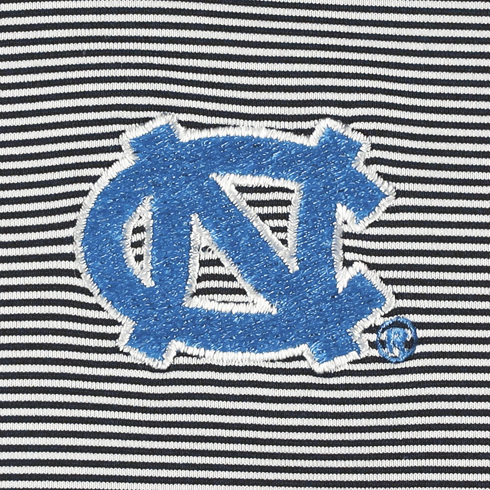 Men's Peter Millar Black North Carolina Tar Heels Jubilee Striped Performance Jersey Polo