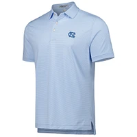 Men's Peter Millar Light Blue North Carolina Tar Heels Jubilee Striped Performance Jersey Polo