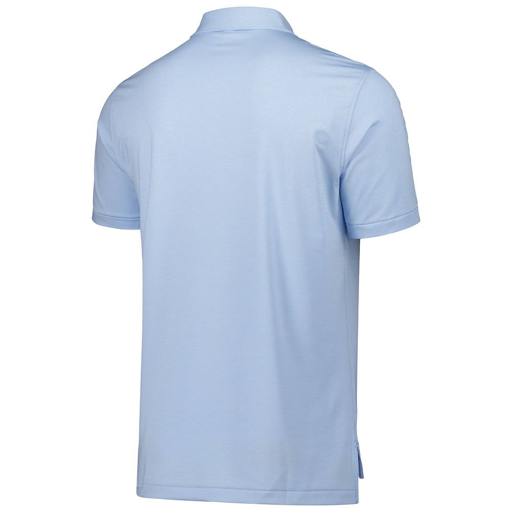 Men's Peter Millar Light Blue North Carolina Tar Heels Jubilee Striped Performance Jersey Polo