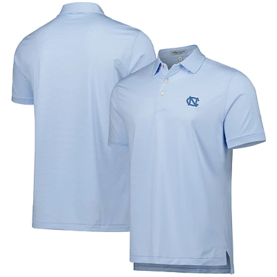Men's Peter Millar Light Blue North Carolina Tar Heels Jubilee Striped Performance Jersey Polo