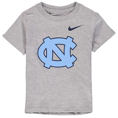 T-shirt Nike North Carolina Tar Heels Logo gris chiné pour tout-petit