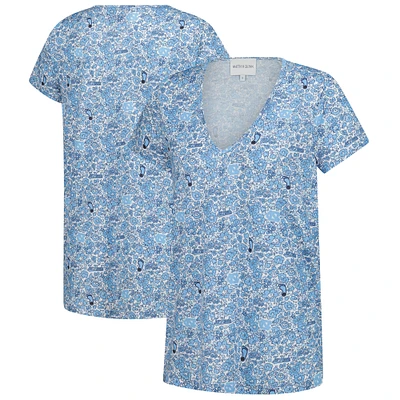 T-shirt à col en V Blake bleu Caroline du Nord pour femme Smith & Quinn Tar Heels