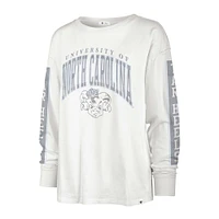 T-shirt à manches longues '47 Cream North Carolina Tar Heels Statement SOA 3-Hit pour femmes