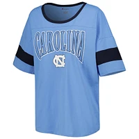 Women's Champion Carolina Blue North Carolina Tar Heels Jumbo Arch Striped Half-Sleeve T-Shirt