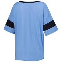 Women's Champion Carolina Blue North Carolina Tar Heels Jumbo Arch Striped Half-Sleeve T-Shirt