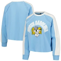 Women's Gameday Couture Carolina Blue North Tar Heels Blindside Raglan Cropped Pullover Sweatshirt