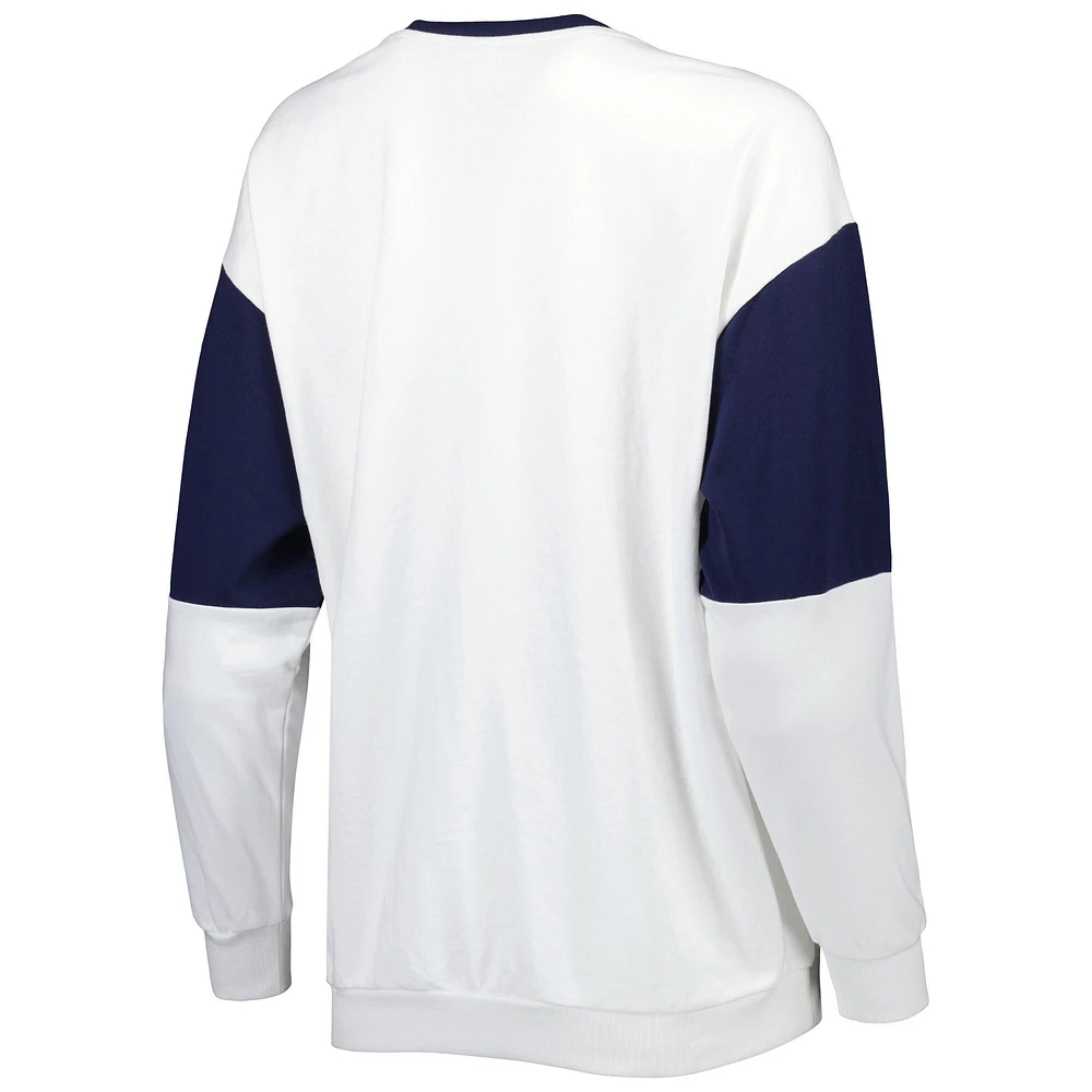 Women's Gameday Couture White North Carolina Tar Heels It's A Vibe Dolman Pullover Sweatshirt