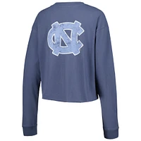 Women's League Collegiate Wear Navy North Carolina Tar Heels Clothesline Midi Long Sleeve Cropped T-Shirt
