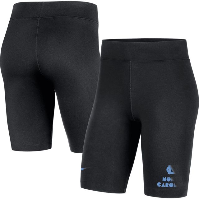 Short de vélo tri-mélange essentiel Nike North Carolina Tar Heels pour femme, noir