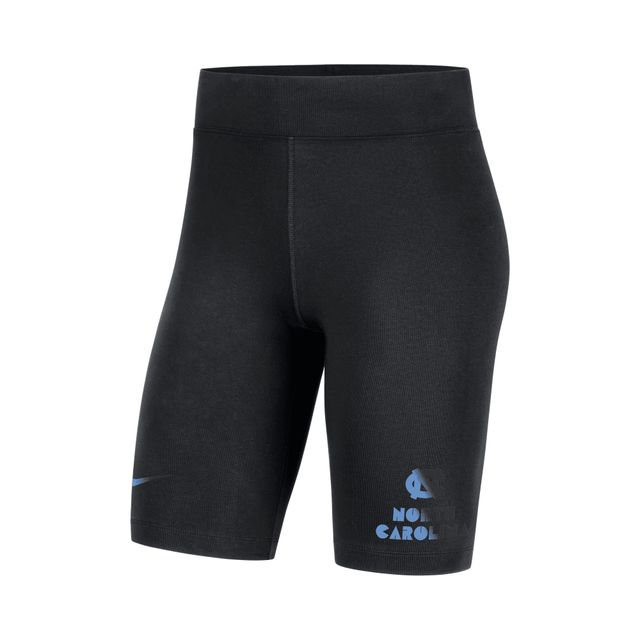 Short de vélo tri-mélange essentiel Nike North Carolina Tar Heels pour femme, noir