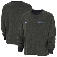 Women's Nike  Black North Carolina Tar Heels Move To Zero Yoga Script Pullover Sweatshirt