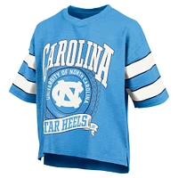 Women's Pressbox Carolina Blue North Tar Heels Emily Sleeve Stripe Slub T-Shirt