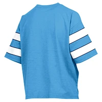 Women's Pressbox Carolina Blue North Tar Heels Emily Sleeve Stripe Slub T-Shirt