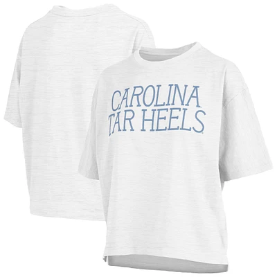 Women's Pressbox White North Carolina Tar Heels Motley Crew Chain Stitch Slub Waist Length Boxy T-Shirt