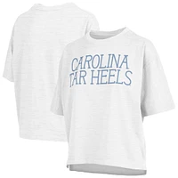 Women's Pressbox White North Carolina Tar Heels Motley Crew Chain Stitch Slub Waist Length Boxy T-Shirt