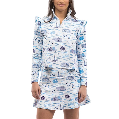 Haut à glissière quart de tour Smith & Quinn Carolina Blue/White North Tar Heels Tailgate Grayson pour femme