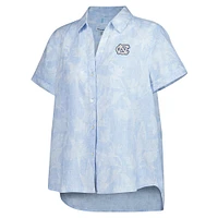 Women's Tommy Bahama Carolina Blue North Tar Heels Legacy Leaves Camp Button-Up Shirt