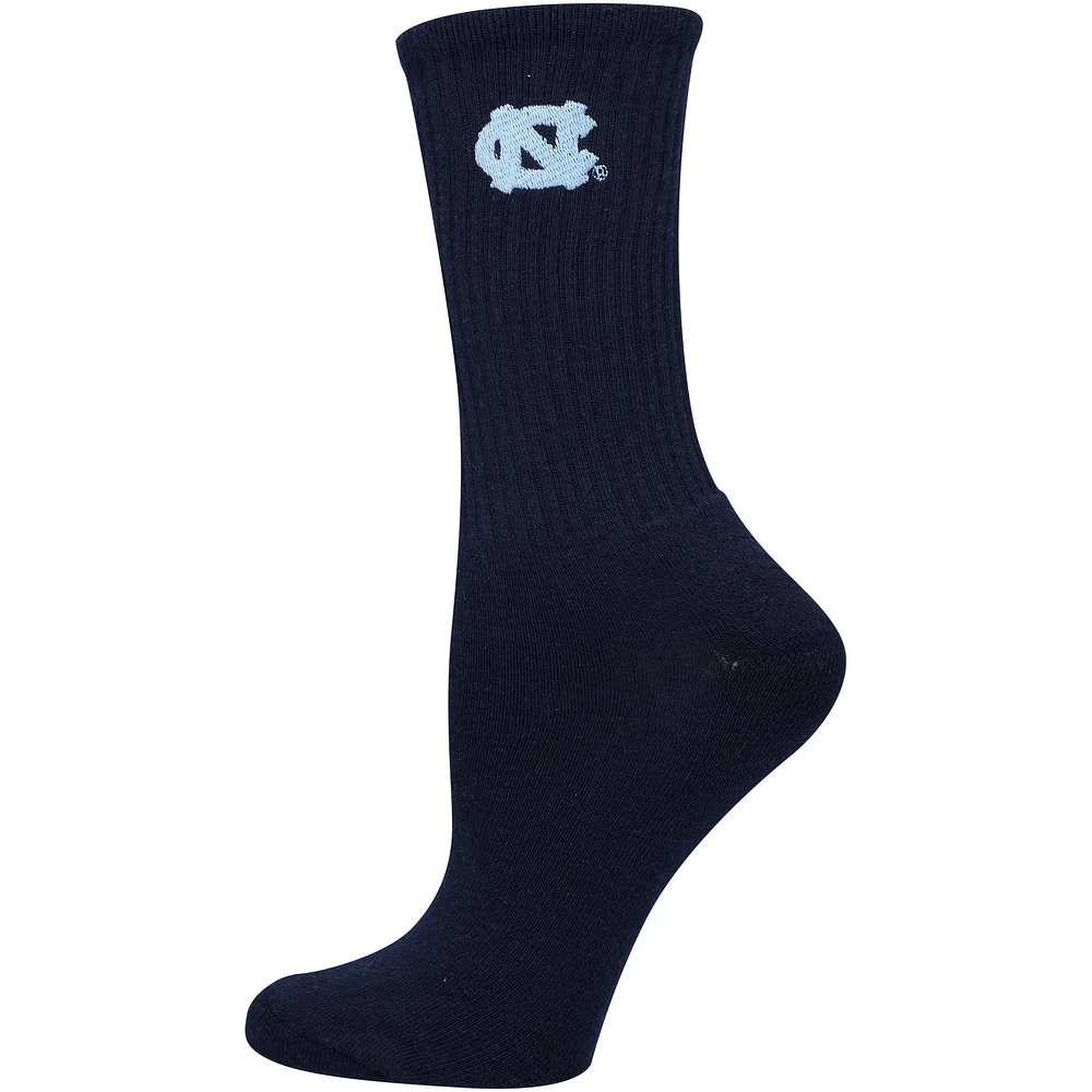 Women's ZooZatz Navy/White North Carolina Tar Heels 2-Pack Quarter-Length Socks