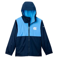 Youth Columbia  Navy North Carolina Tar Heels Rainy Fields Lined Hoodie Full-Zip Jacket