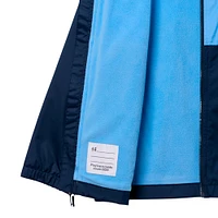 Youth Columbia  Navy North Carolina Tar Heels Rainy Fields Lined Hoodie Full-Zip Jacket