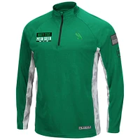 Colosseum Green/Camo North Texas Mean Green OHT Military Appreciation Snow Cruise Raglan Quarter-Zip Top pour homme