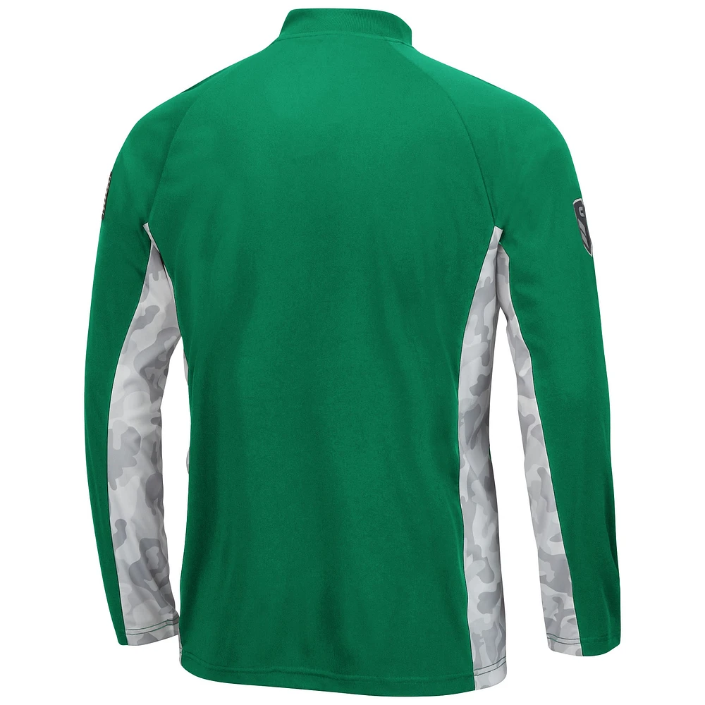 Colosseum Green/Camo North Texas Mean Green OHT Military Appreciation Snow Cruise Raglan Quarter-Zip Top pour homme
