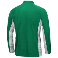 Colosseum Green/Camo North Texas Mean Green OHT Military Appreciation Snow Cruise Raglan Quarter-Zip Top pour homme